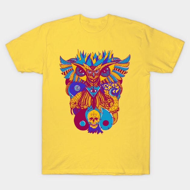 Triad Owl And Ageless Skull T-Shirt by kenallouis